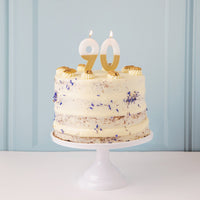 White & Gold Number Candle - 9