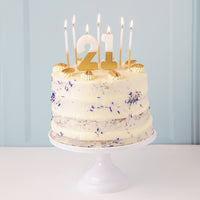 White & Gold Number Candle - 2