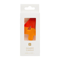 Orange and Red Birthday Number Candle - 4