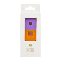 Orange and Purple Birthday Number Candle - 8