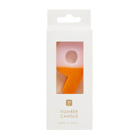 Orange and Light Pink Birthday Number Candle - 9
