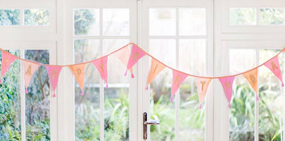 We Heart Birthdays Pink Happy Birthday Fabric Bunting, 3m - Talking Tables UK Public