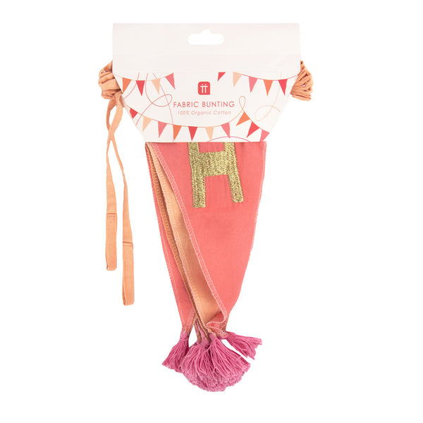 We Heart Birthdays Pink Happy Birthday Fabric Bunting, 3m