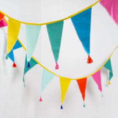 We Heart Birthdays Rainbow Fabric Bunting, 3m - Talking Tables UK Public