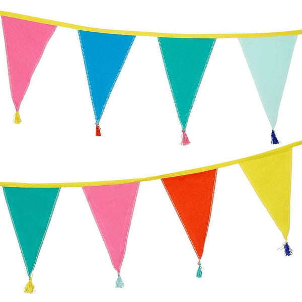 We Heart Birthdays Rainbow Fabric Bunting, 3m - Talking Tables UK Public