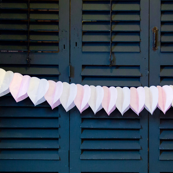 Pink Paper Heart Garland - 3m, 3 Pack