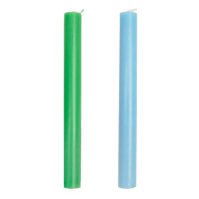 Green & Blue Dinner Candles - 12 Pack