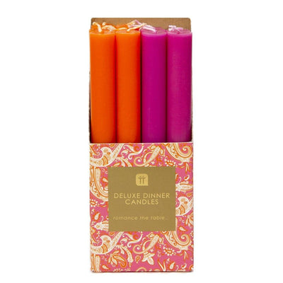 Boho Spice Orange and Pink Dinner Candles - Talking Tables UK Public