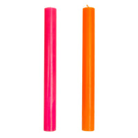 Orange & Pink Dinner Candles - 12 Pack