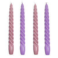 Purple Spiral Candles - 4 Pack