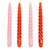 Warm Coloured Spiral Candles - 4 Pack
