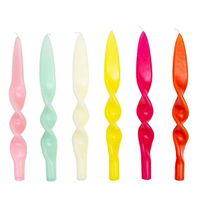 Boho Rainbow Twist Dinner Candles - 18 Pack