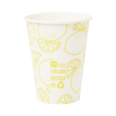 Recyclable Lemon Paper Cups - 8 Pack