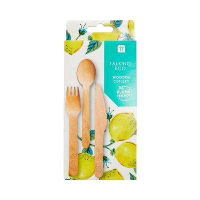 Boho Lemon Wooden Cutlery - Talking Tables UK Public