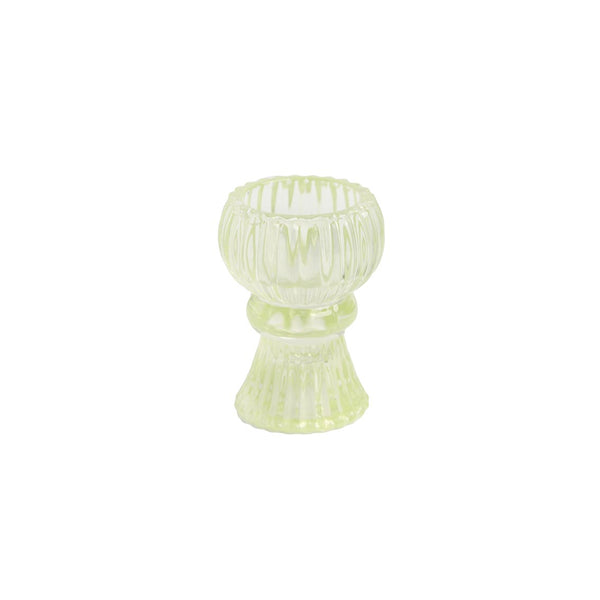 Green Glass Candle Holder - Small