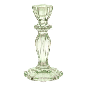 Green Glass Candlestick Holder