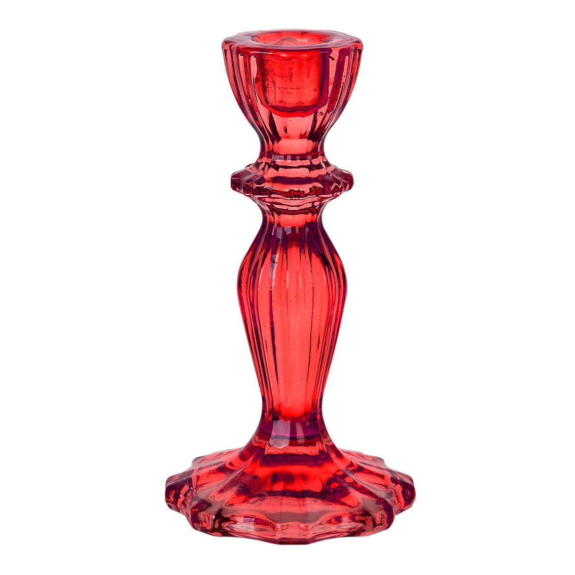 Red Glass Candle Holder for Candlesticks Talking Tables UK