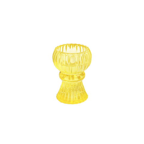 Yellow Glass Candle Holder - Small