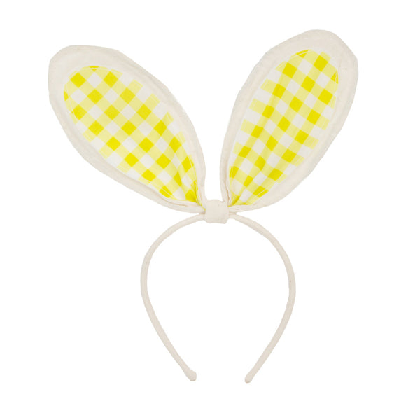 Yellow Gingham Bunny Ears Headband