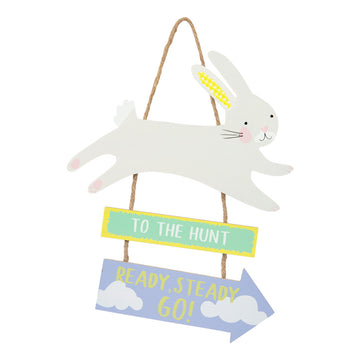 Pancarte de porte couronne de lapin de Pâques floral Ginger Ray