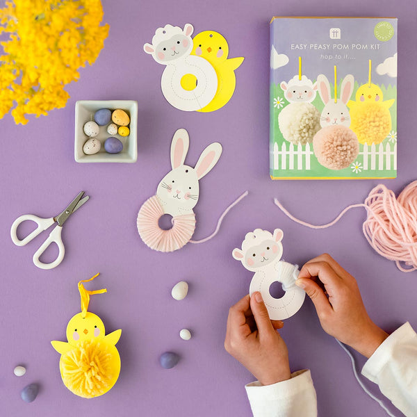 Easter Animals Pom Pom Kit - 6 Pack