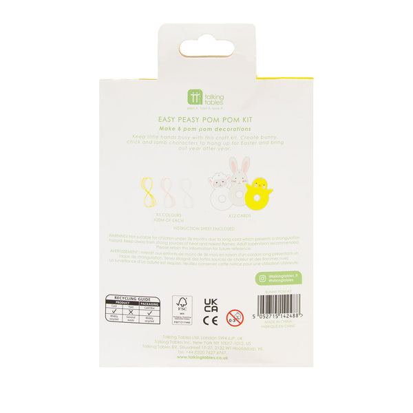 Easter Animals Pom Pom Kit - 6 Pack