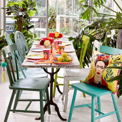 Bright Yellow Frida Kahlo Cushion - Talking Tables UK Public