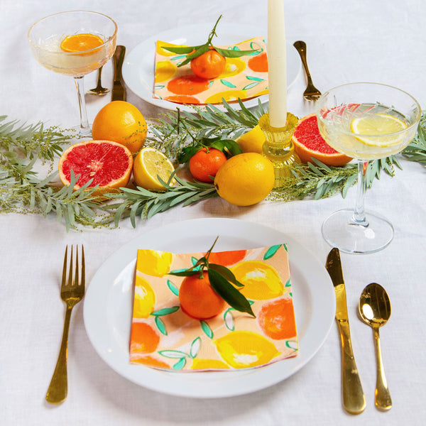 Citrus Fruit Recyclable Paper Napkins - 20 pack