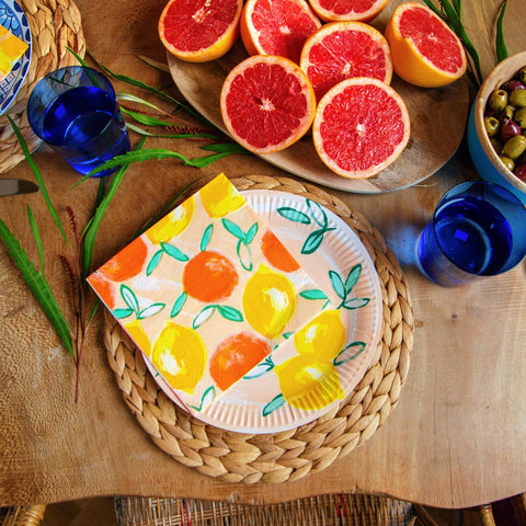 Citrus Fruit Recyclable Paper Napkins - 20 pack