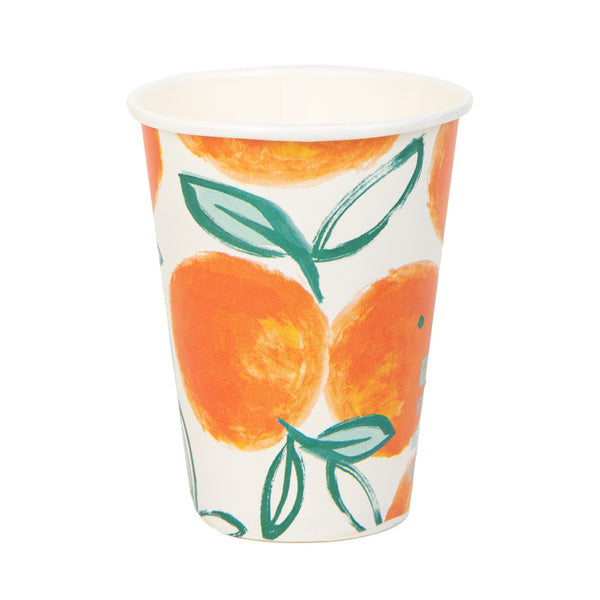 Citrus Fruit Recyclable Paper Cups - 8 Pack