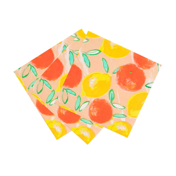 Citrus Fruit Recyclable Paper Napkins - 20 pack