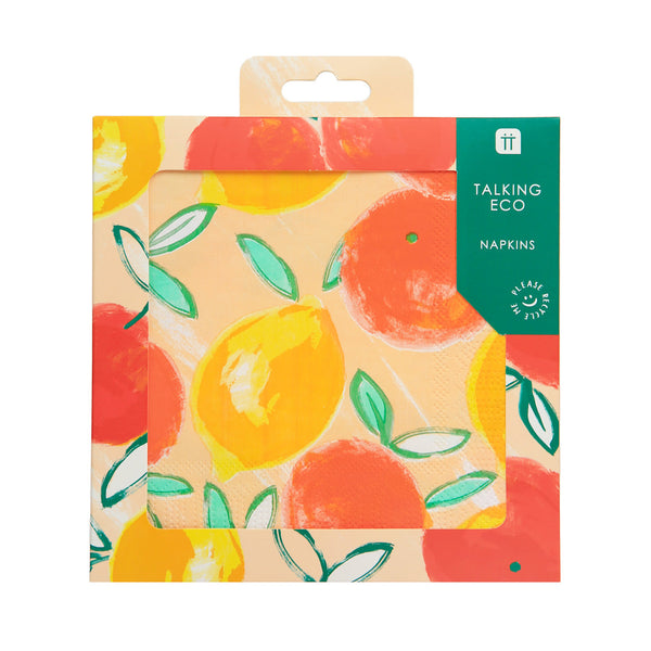 Citrus Fruit Recyclable Paper Napkins - 20 pack