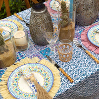 Moroccan Souk Tile Blue Table Runner - 2m