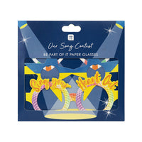 Eurovision Song Contest Paper Party Glasses - 8 Pack