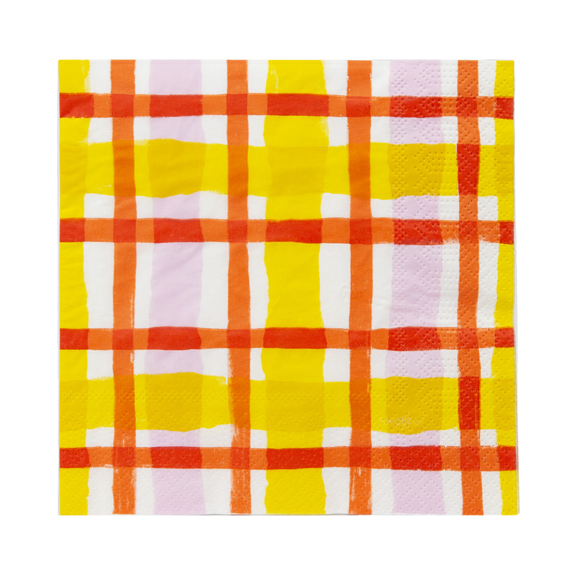 Orange & Yellow Gingham Paper Napkins 20 Pack Talking Tables UK