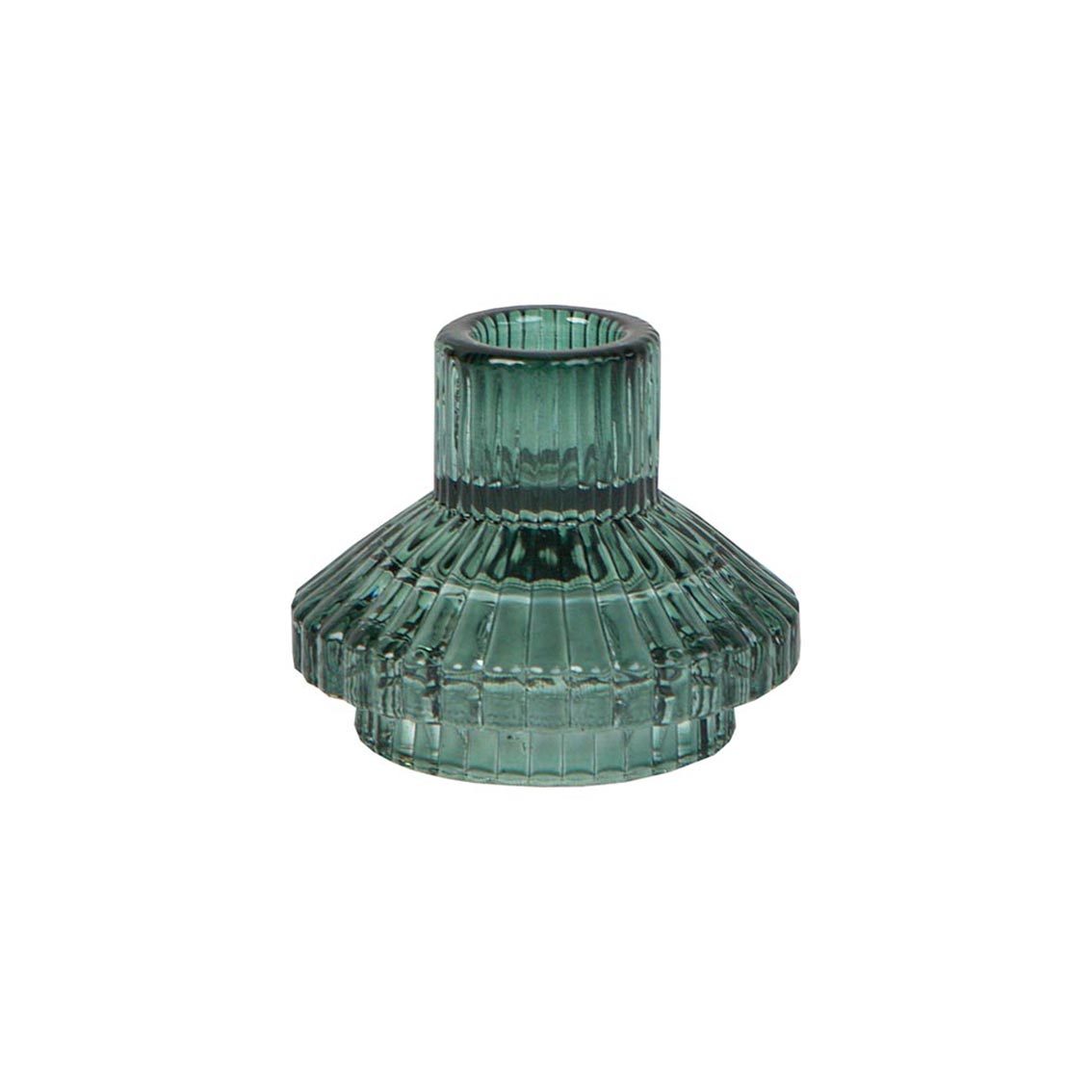 Geometric Small Sage Green Glass Candle Holder Talking Tables UK