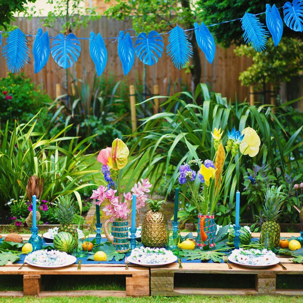 Fiesta Blue Palm Leaf Garland - 2.6m