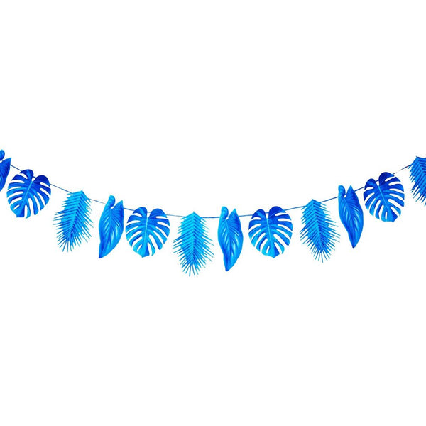 Fiesta Blue Palm Leaf Garland - 2.6m