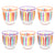 Bright Striped Multi-Coloured Glass Tumblers - 6 Pack