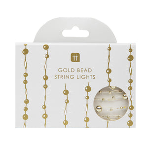 Mistletoe Gold Bead LED String Lights - 3m
