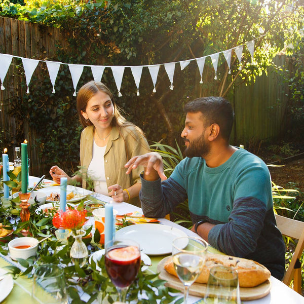 White Fabric Bunting, 4m