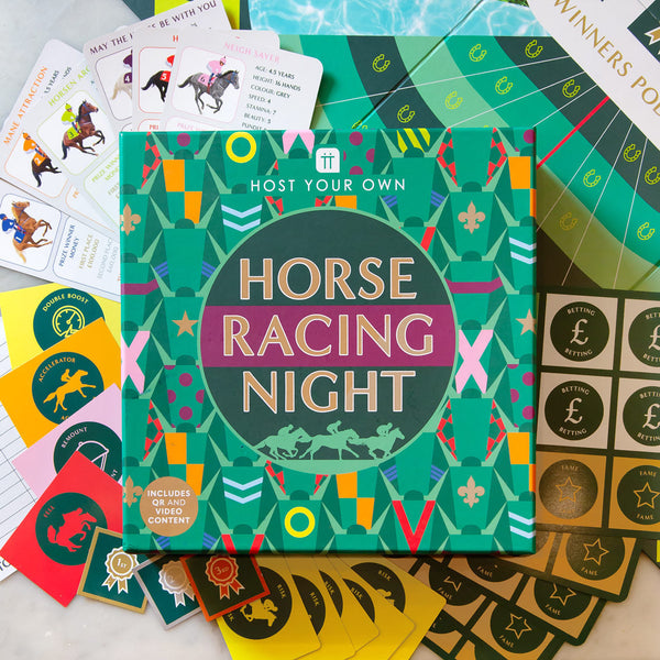 Horse Racing Board Game for Adults and Kids, Easy Family Game Night for All  Ages, Adult Games for Parties, Wooden Race Board with 11 Horses, 2 Dices