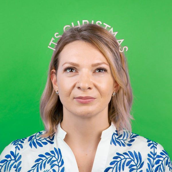 White 'It's Christmas' Headband