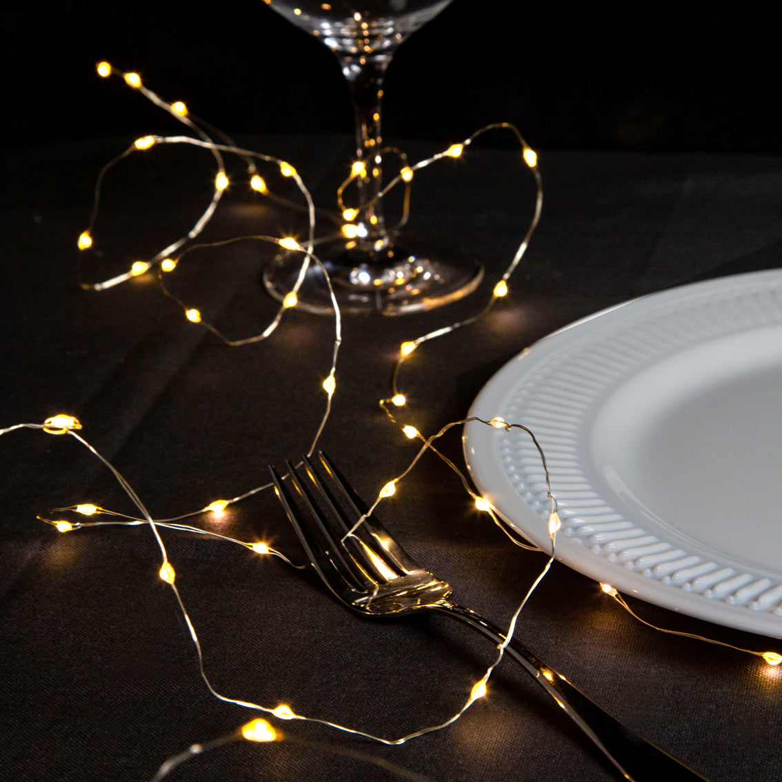 String Table Lights Gold Wire LED String Lights - 3m - Talking Tables UK