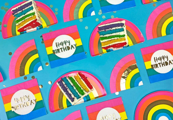 Birthday Brights Rainbow Shaped Napkins