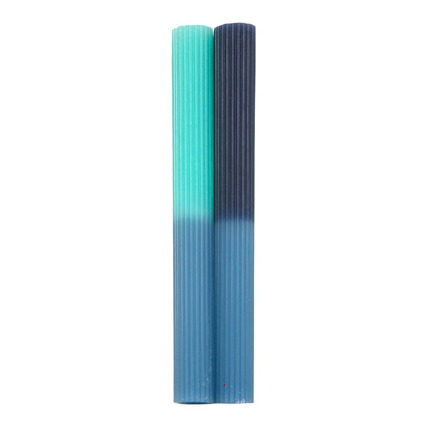 2 Tone Ombre Blue Dinner Candles - 2 Pack