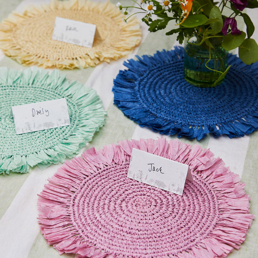 Blue Raffia Placemats - 2 Pack – Talking Tables UK Public