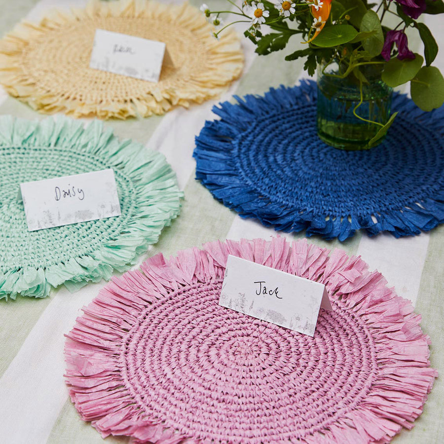 Pink Raffia Placemats 2 Pack Talking Tables UK