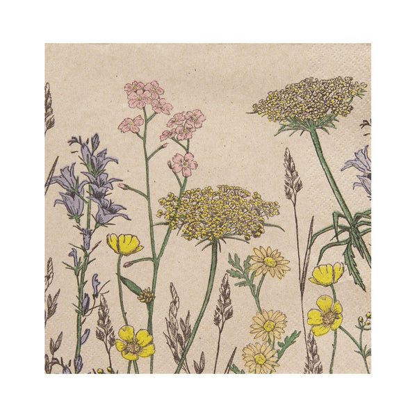 Recycled Paper Wildflower Napkins - 20 Pack