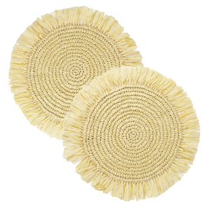 Natural Raffia Placemats - 2 Pack